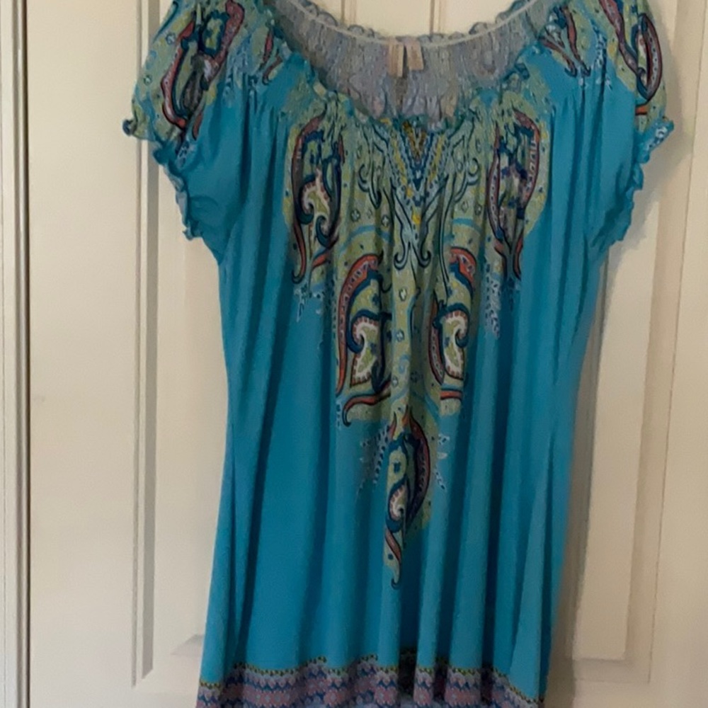 MADISON (size L) Turquoise Tunic Top